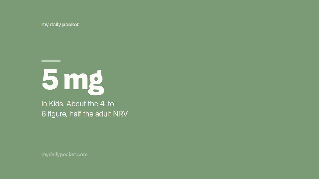 5 mg in Kids. About the 4-to-6 figure, half the adult NRV