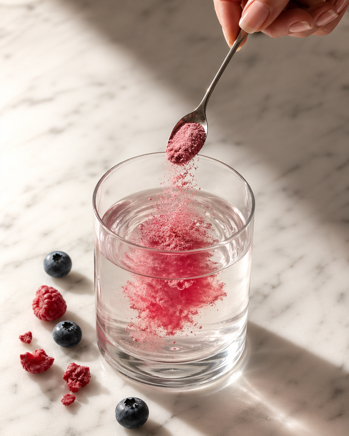 One scoop stirred into cold water