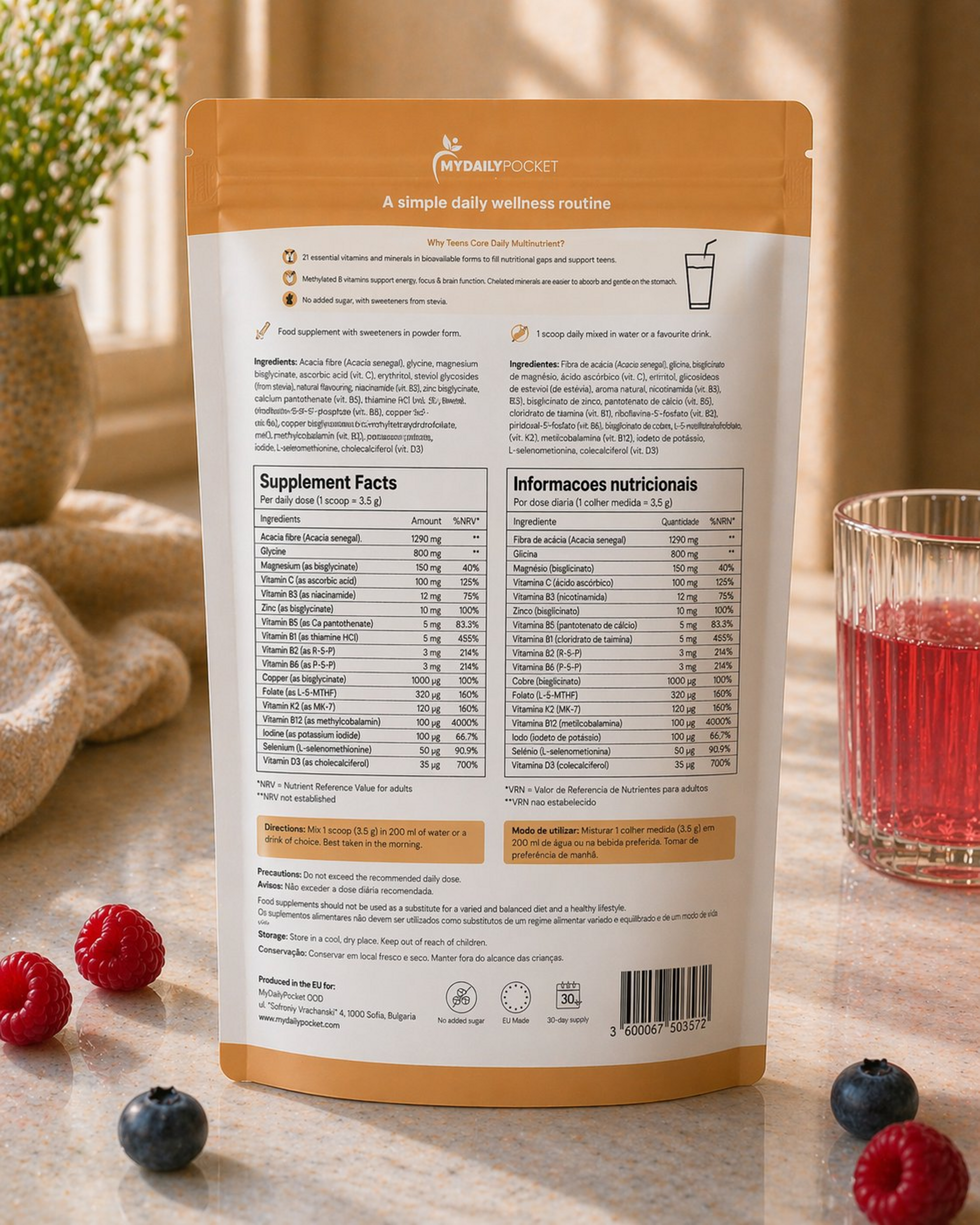 Multivitamínico Diario en Polvo para Adolescentes (12-17) | MyDailyPocket