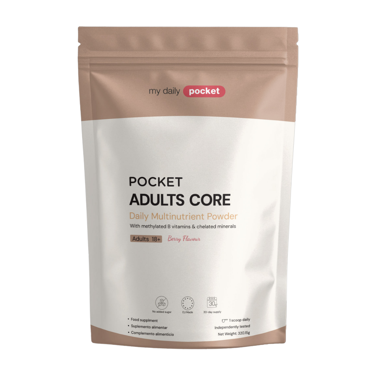 Pocket ADULTS CORE | 1 saqueta | 30 doses diárias | Subscreva e poupe 25%