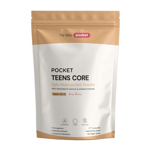 Pocket TEENS CORE | 1 saqueta | 30 doses diárias | Subscreva e poupe 25%